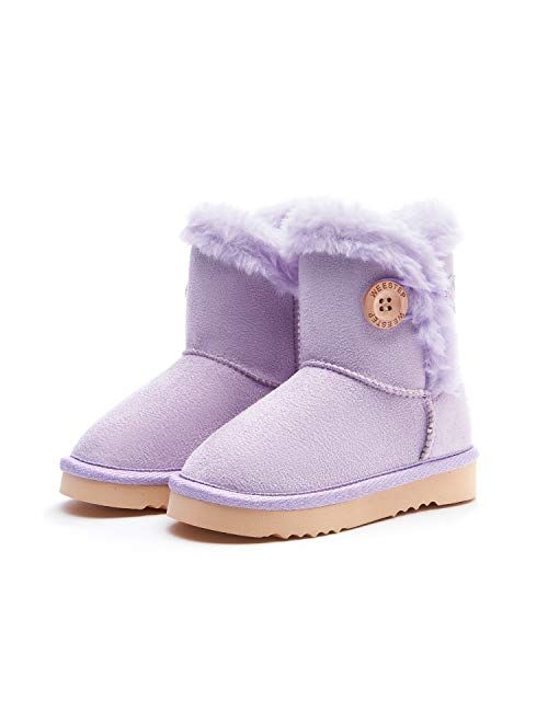 Weestep Wood Button Warm Shearling Winter Lightweight Snow Boots