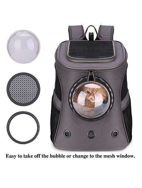 LOLLIMEOW Large Cat Backpack Carrier with Bubble,Pet Backpack for Fat Cats and Dogs Puppies