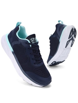 Walking Shoes Women | Lightweight Tennis Running Sneakers with Thick Sole