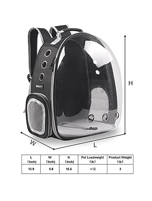 BEIKOTT Bubble Cat Backpack Carriers Bag, Dog Backpack, Pet Backpack for Small Cats Puppies Dogs Bunny, Airline-Approved Ventilate Transparent Capsule Backpack for Travel