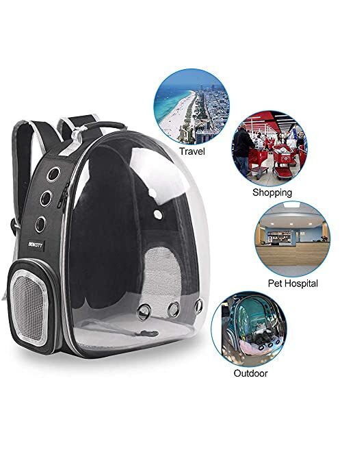 BEIKOTT Bubble Cat Backpack Carriers Bag, Dog Backpack, Pet Backpack for Small Cats Puppies Dogs Bunny, Airline-Approved Ventilate Transparent Capsule Backpack for Travel