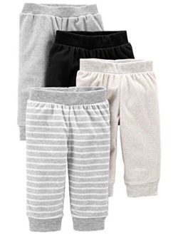 Unisex Toddlers and Babies' Neutral Fleece Pants, Pack of 4