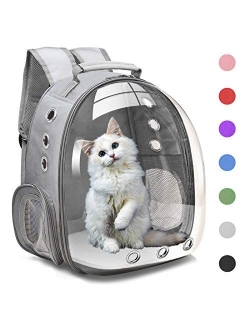 Henkelion Cat Backpack Carrier Bubble Bag, Small Dog Backpack Carrier for Small Dogs, Space Capsule Pet Carrier Dog Hiking Backpack Airline Approved Travel Carrier - Blac