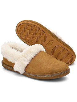 Women Fuzzy House Slippers with Comfortable Indoor Cozy Shoes