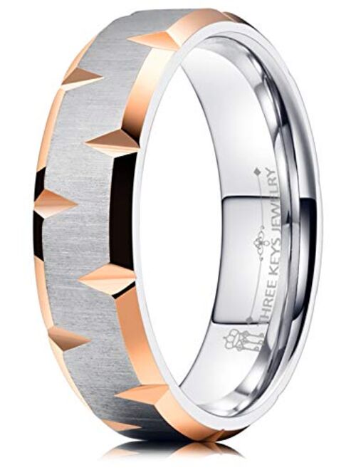 THREE KEYS JEWELRY Titanium Wedding Rings Fashion Bands for Mens Womens