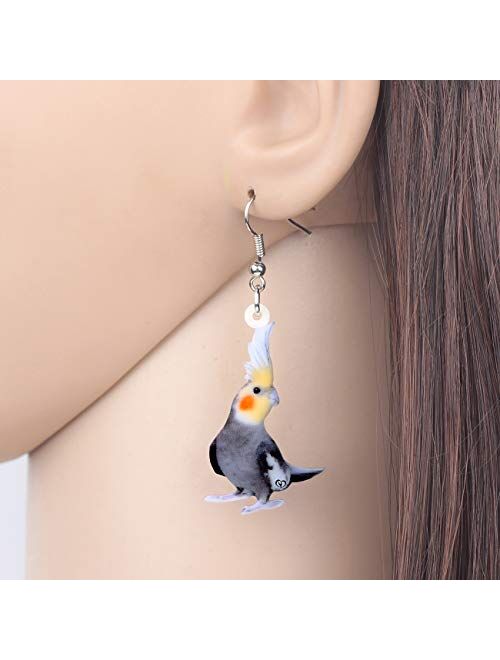 NEWEI Acrylic Novelty Parrot Bird Earrings Dangle Drop For Women Girl Ladies Fashion Animal Jewelry Gifts Charm