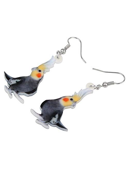 NEWEI Acrylic Novelty Parrot Bird Earrings Dangle Drop For Women Girl Ladies Fashion Animal Jewelry Gifts Charm