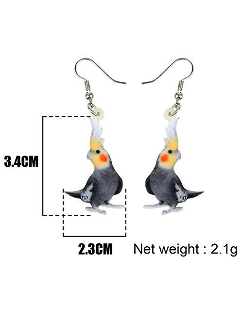 NEWEI Acrylic Novelty Parrot Bird Earrings Dangle Drop For Women Girl Ladies Fashion Animal Jewelry Gifts Charm