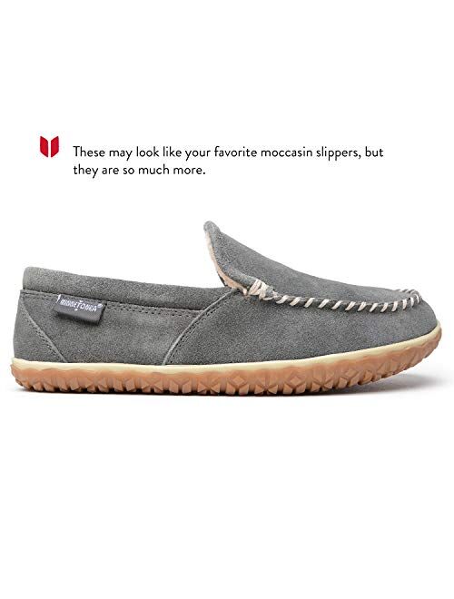 Minnetonka Men's Tilden Moccasin Suede Indoor and Outdoor Slippers