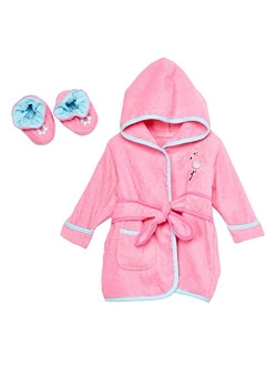 Spasilk Hooded Terry Bathrobe with Booties, Blue Plane, One Size