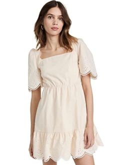 Women's Embroidered Ruffle Mini Dress