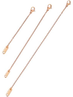 Altitude Boutique 18k Gold Plated Necklace Extenders Delicate Necklace Extender Chain Set for Women 3 Piece Set, Extensions 2", 4", 6" Inches Hypoallergenic in Gold, Rose