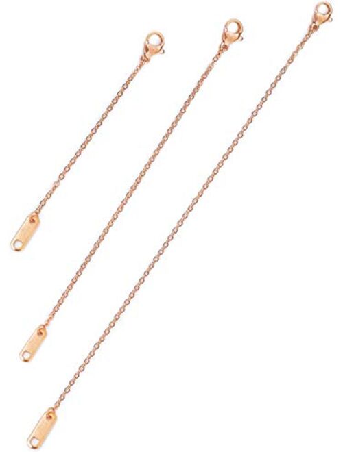 Altitude Boutique 18k Gold Plated Necklace Extenders Delicate Necklace Extender Chain Set for Women 3 Piece Set, Extensions 2", 4", 6" Inches Hypoallergenic in Gold, Rose