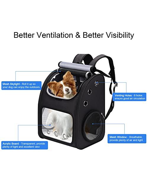 COVONO Expandable Pet Carrier Backpack for Cats, Dogs and Small Animals, Portable Pet Travel Carrier, Super Ventilated Design, Airline Approved, Ideal for Traveling/Hikin