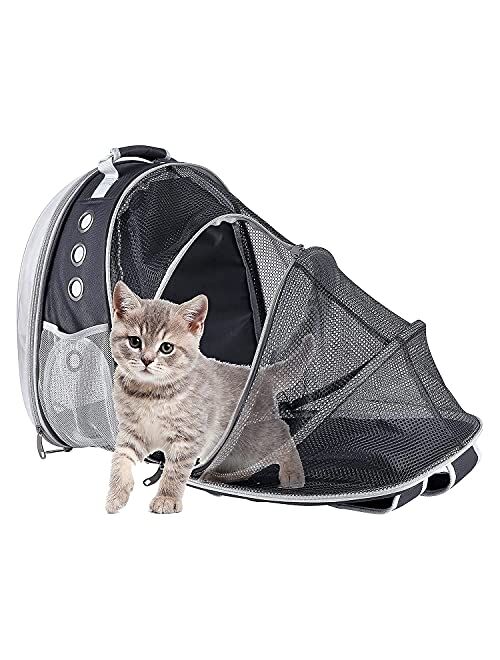 Toysinthebox Cat Backpack Carrier Bubble Expandable Foldable Breathable Pet Carrier Dog Carrier Backpack for Large Big Cats Hiking, Travelling, Camping, Up to 22 Lbs