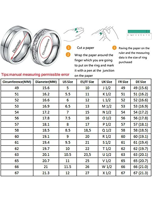 Aeici His &Hers I Love You Matching Rings Endless Love Stainless Steel Ladies Ring for Women Men Inlaid 9 CZ