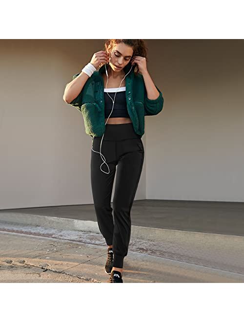 LEINIDINA Women’s Jogger Pants High Waisted Sweatpants with Pockets Tapered Casual Lounge Pants Loose Track Cuff Leggings