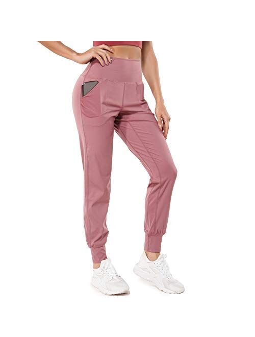 LEINIDINA Women’s Jogger Pants High Waisted Sweatpants with Pockets Tapered Casual Lounge Pants Loose Track Cuff Leggings