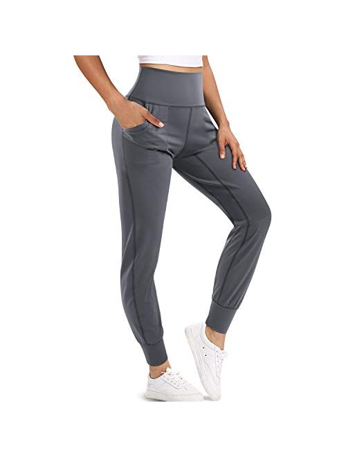 LEINIDINA Women’s Jogger Pants High Waisted Sweatpants with Pockets Tapered Casual Lounge Pants Loose Track Cuff Leggings