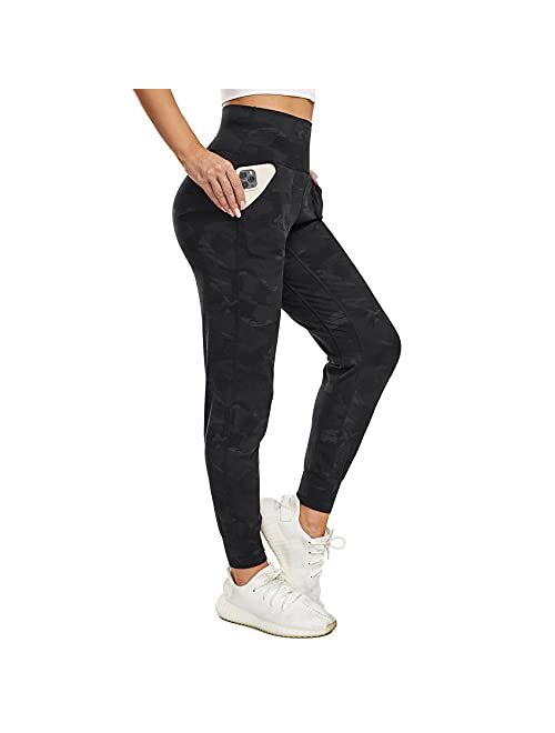 LEINIDINA Women’s Jogger Pants High Waisted Sweatpants with Pockets Tapered Casual Lounge Pants Loose Track Cuff Leggings