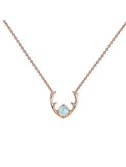 14K Gold Plated Created Opal Necklace | Opal Necklaces for Women