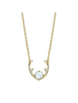 14K Gold Plated Created Opal Necklace | Opal Necklaces for Women