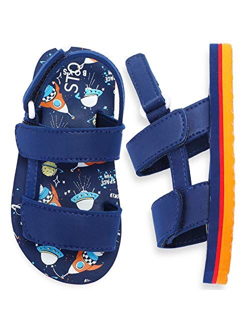 STQ Toddler Sandals Boys Girls Soft Open Toe Outdoor Beach Summer Flats Sandals