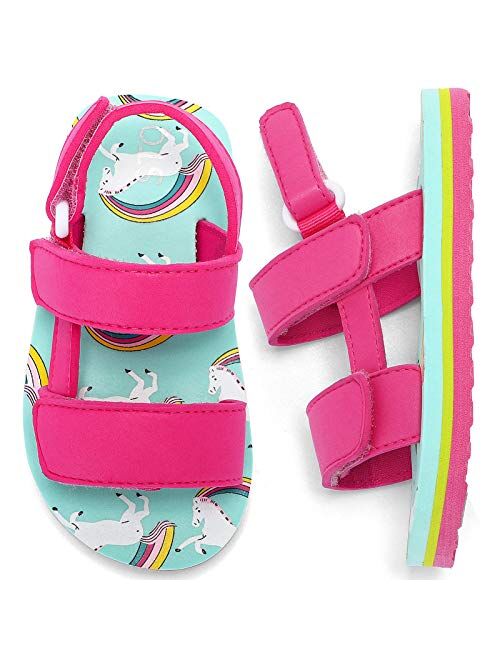 STQ Toddler Sandals Boys Girls Soft Open Toe Outdoor Beach Summer Flats Sandals