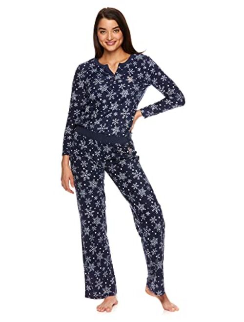 U.S. Polo Assn. Womens Casual Long Sleeve Shirt and Pajama Pants Sleep Sleepwear Set