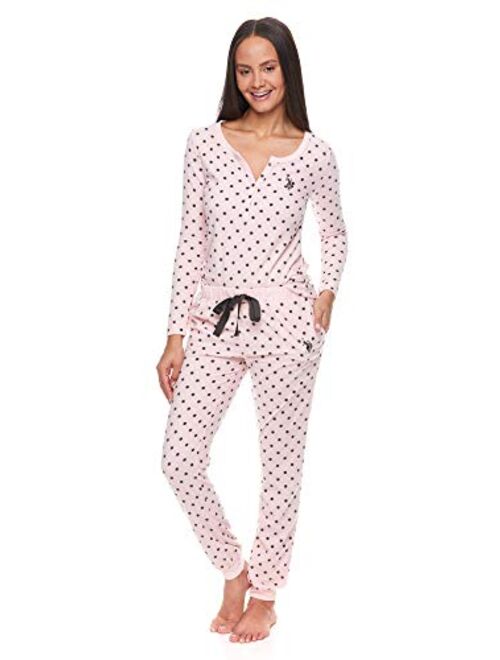 U.S. Polo Assn. Womens Casual Long Sleeve Shirt and Pajama Pants Sleep Sleepwear Set