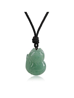 COAI Mens Womens Stone Fox Pendant Necklace