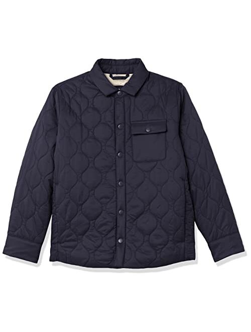 Amazon Essentials Boys' Sherpa-Lined Quilted Shirt Jacket