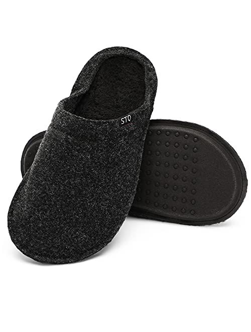 STQ Slippers for Women Memory Foam Warm and Fuzzy House Shoes