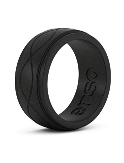 Enso Rings Men’s Infinity Silicone Ring – Hypoallergenic Wedding Band for Men – Comfortable Band for Active Lifestyle – 9mm Wide, 2.25mm Thick