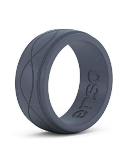 Enso Rings Men’s Infinity Silicone Ring – Hypoallergenic Wedding Band for Men – Comfortable Band for Active Lifestyle – 9mm Wide, 2.25mm Thick