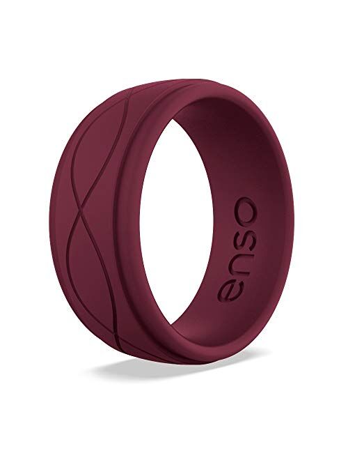 Enso Rings Men’s Infinity Silicone Ring – Hypoallergenic Wedding Band for Men – Comfortable Band for Active Lifestyle – 9mm Wide, 2.25mm Thick