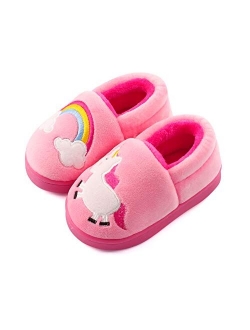 ESTAMICO Boys Girls Warm Slippers Cartoon Car Kids Winter Indoor Household Shoes