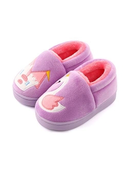 ESTAMICO Boys Girls Warm Slippers Cartoon Car Kids Winter Indoor Household Shoes