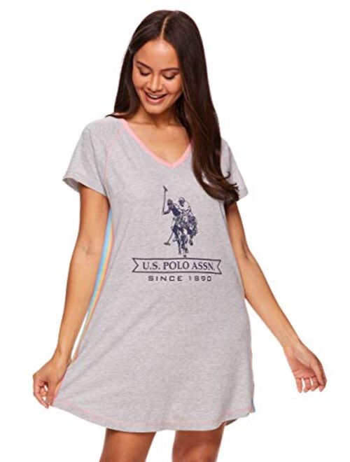 U.S. Polo Assn. Womens Nightgown Short Sleeve – Sleep Shirts for Women