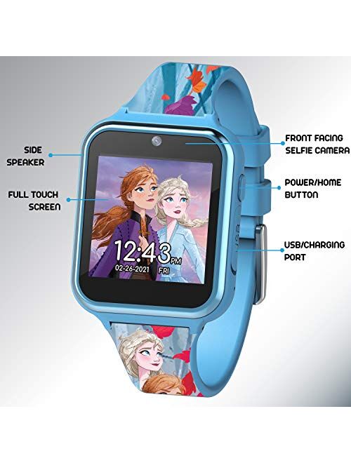 Accutime Disney Frozen Touch-Screen Smartwatch, Built in Selfie-Camera, Easy-to-Buckle Strap, Purple Smart Watch