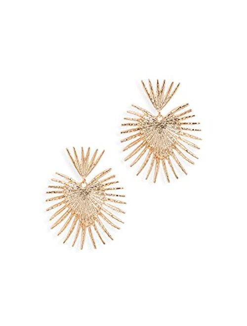 Kenneth Jay Lane Women's Gold Fan Drop Post Earrings