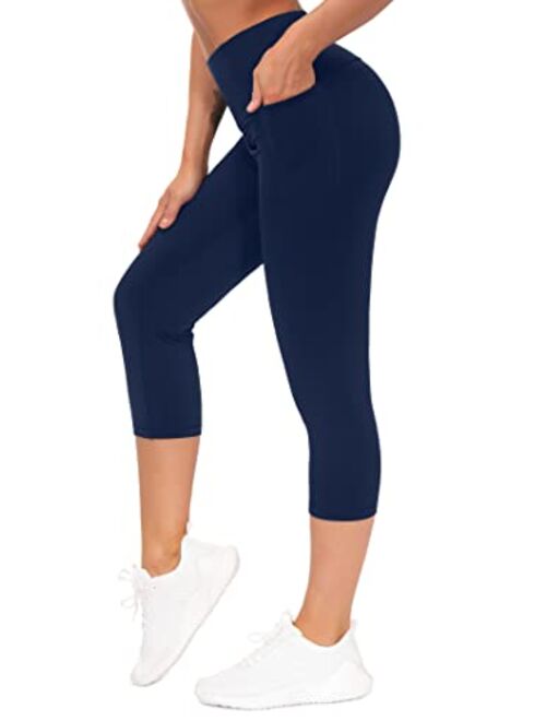 THE GYM PEOPLE Tummy Control Workout Leggings with Pockets High Waist Athletic Yoga Pants for Women Running, Hiking