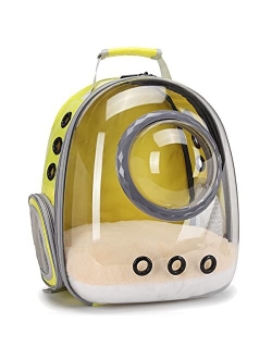 Orizzp Pet Carrier Backpack for Kitten, Small Puppy and Bunny, Backpack for Kitten, Space Capsule Bubble Cat Backpack Carrier, Airline Approved Waterproof Green Pet Backp