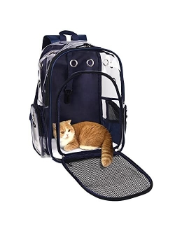 YUDODO Cat Backpack Carrier Clear Small Pet Cat Dog Carrier Front Backpack for Cat Rabbit Small Animal Breathable Mesh Lightweight Pet Backpack for Traveling Outdoor Walk