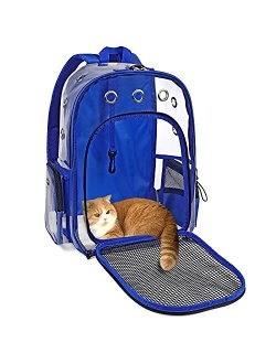 YUDODO Cat Backpack Carrier Clear Small Pet Cat Dog Carrier Front Backpack for Cat Rabbit Small Animal Breathable Mesh Lightweight Pet Backpack for Traveling Outdoor Walk