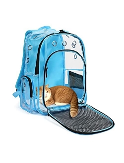 YUDODO Cat Backpack Carrier Clear Small Pet Cat Dog Carrier Front Backpack for Cat Rabbit Small Animal Breathable Mesh Lightweight Pet Backpack for Traveling Outdoor Walk