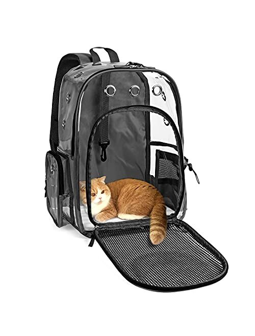 YUDODO Cat Backpack Carrier Clear Small Pet Cat Dog Carrier Front Backpack for Cat Rabbit Small Animal Breathable Mesh Lightweight Pet Backpack for Traveling Outdoor Walk