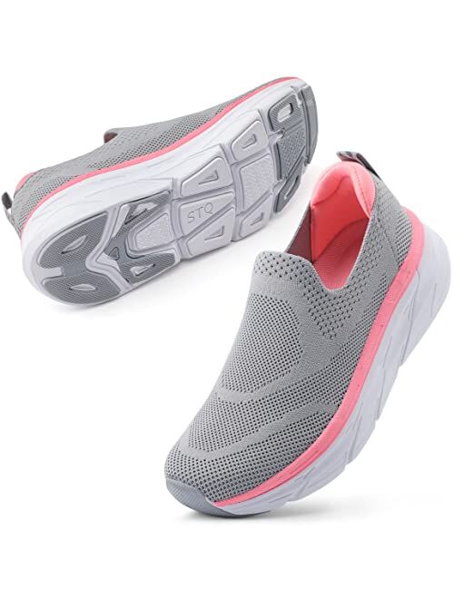 STQ Walking Shoes for Women Slip on Platform Sneakers Comfortable Breathable