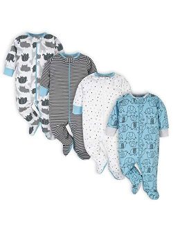 Onesies Brand Baby Boys 4-Pack Sleep 'N Plays Footies