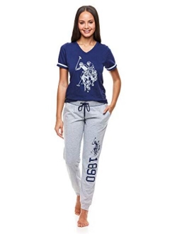 Womens Pajama Set - Short Sleeve Shirt and Pajama Pants Sleepwear and Lounge Sets for Women